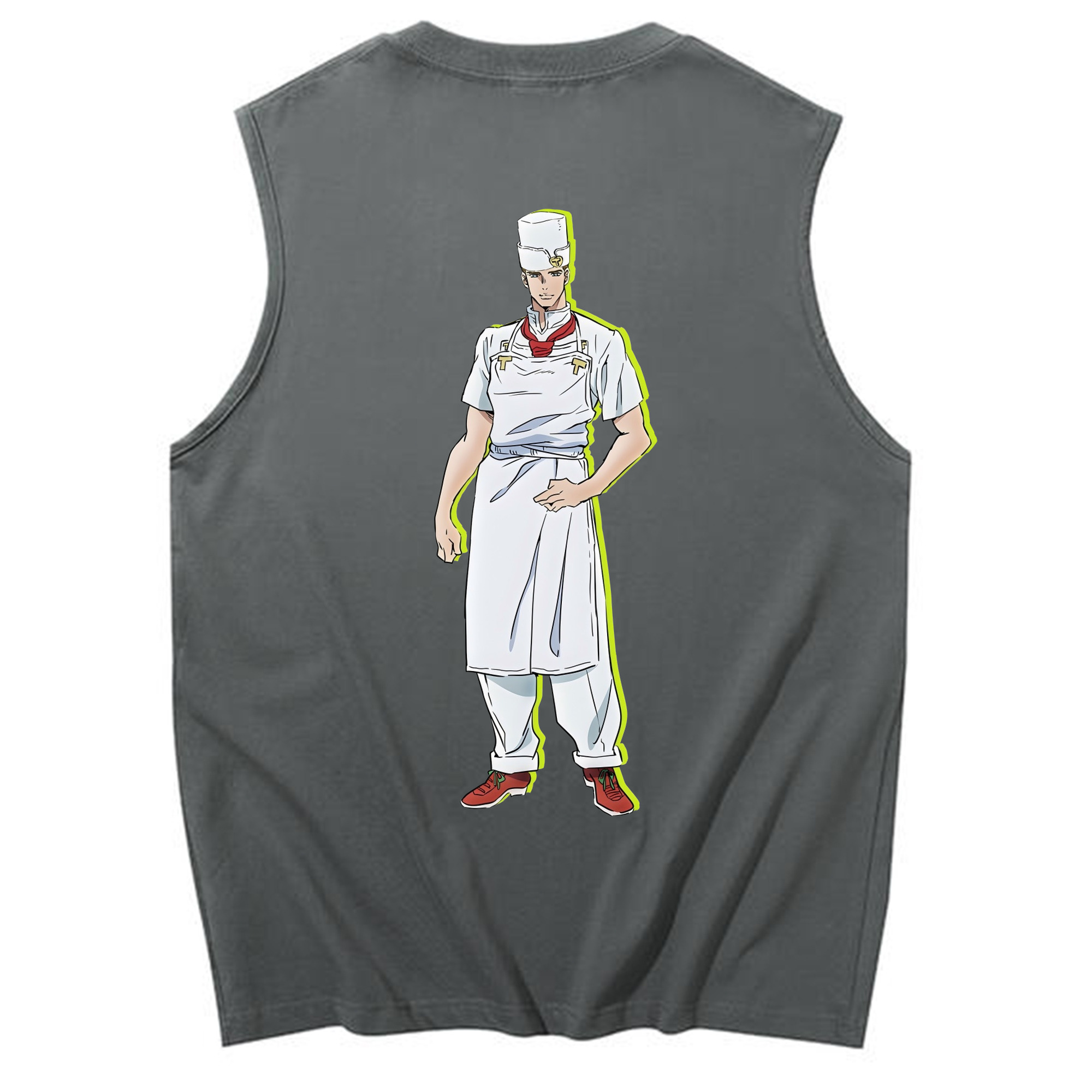 （画像用） ジョジョの奇妙な冒険 Tonio Trussardi JoJo's Bizarre Adventure トニオ?トラッサルディ コットン100％タンクトップ（背面プリント）